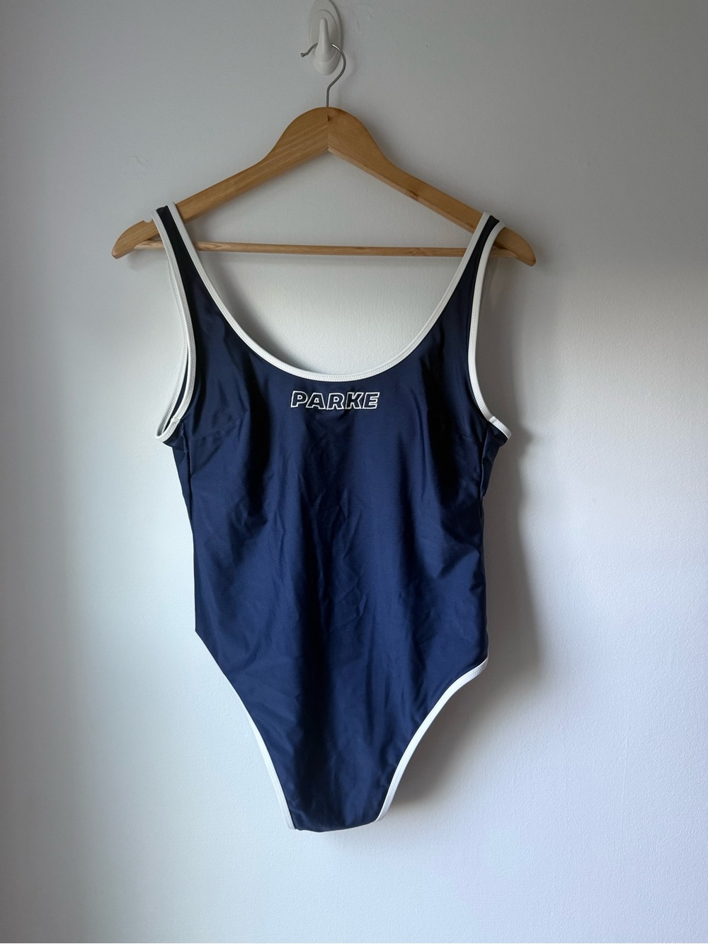 Parke Navy One-Piece Swimsuit with White Trim